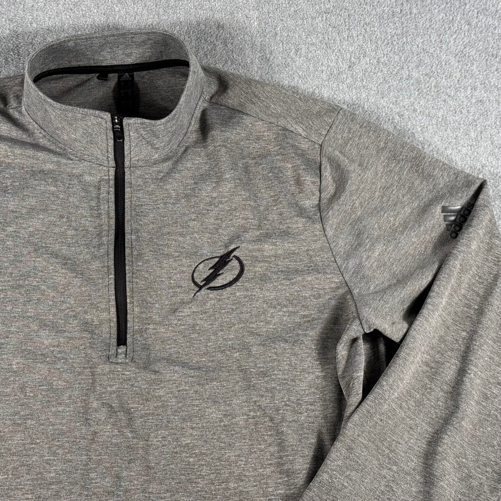 Adidas Tampa Bay Lightning Gray NHL Quarter Zip Pullover Jacket Men's Medium
